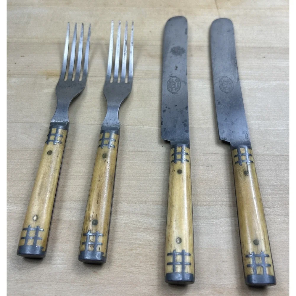 Antique‎ Pairs Of Lee Warranted Tempered Steel Flatware